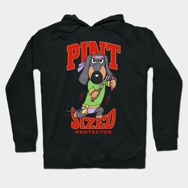 Cute Funny Superhero Doxie Dachshund Hoodie by Danny Gordon Art